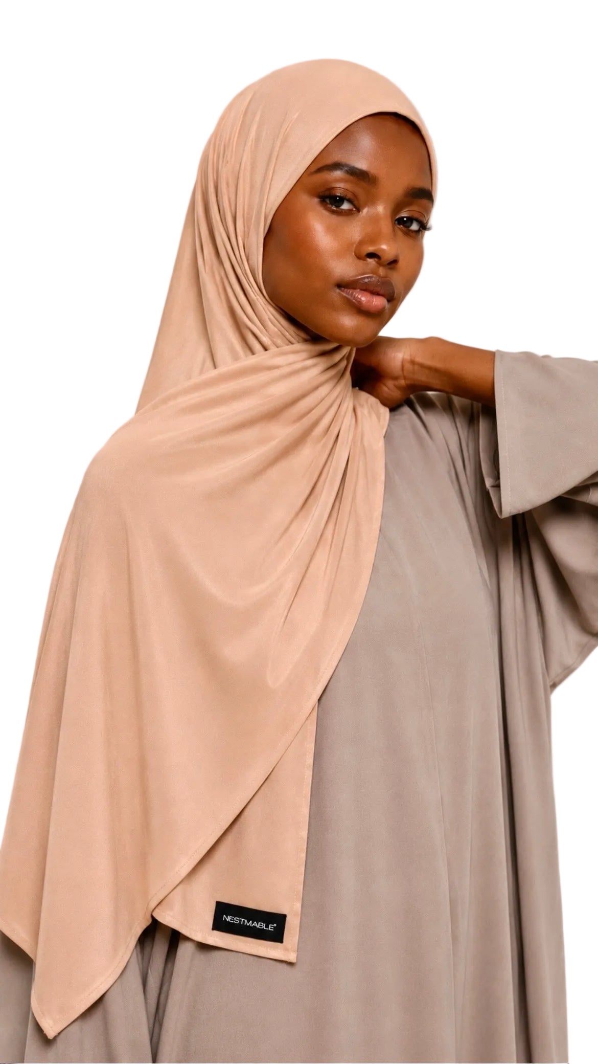 Hijab jersey liquide - peachy nude